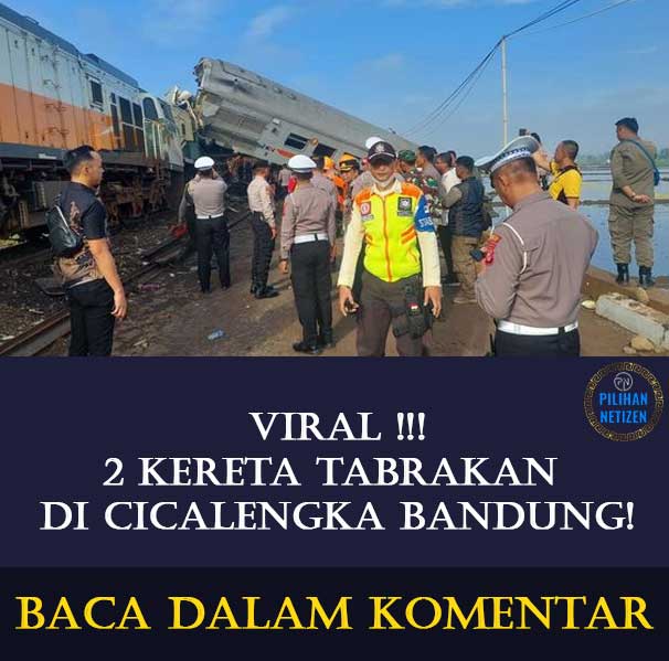 2-Kereta Tabrakan di Cicalengka Bandung